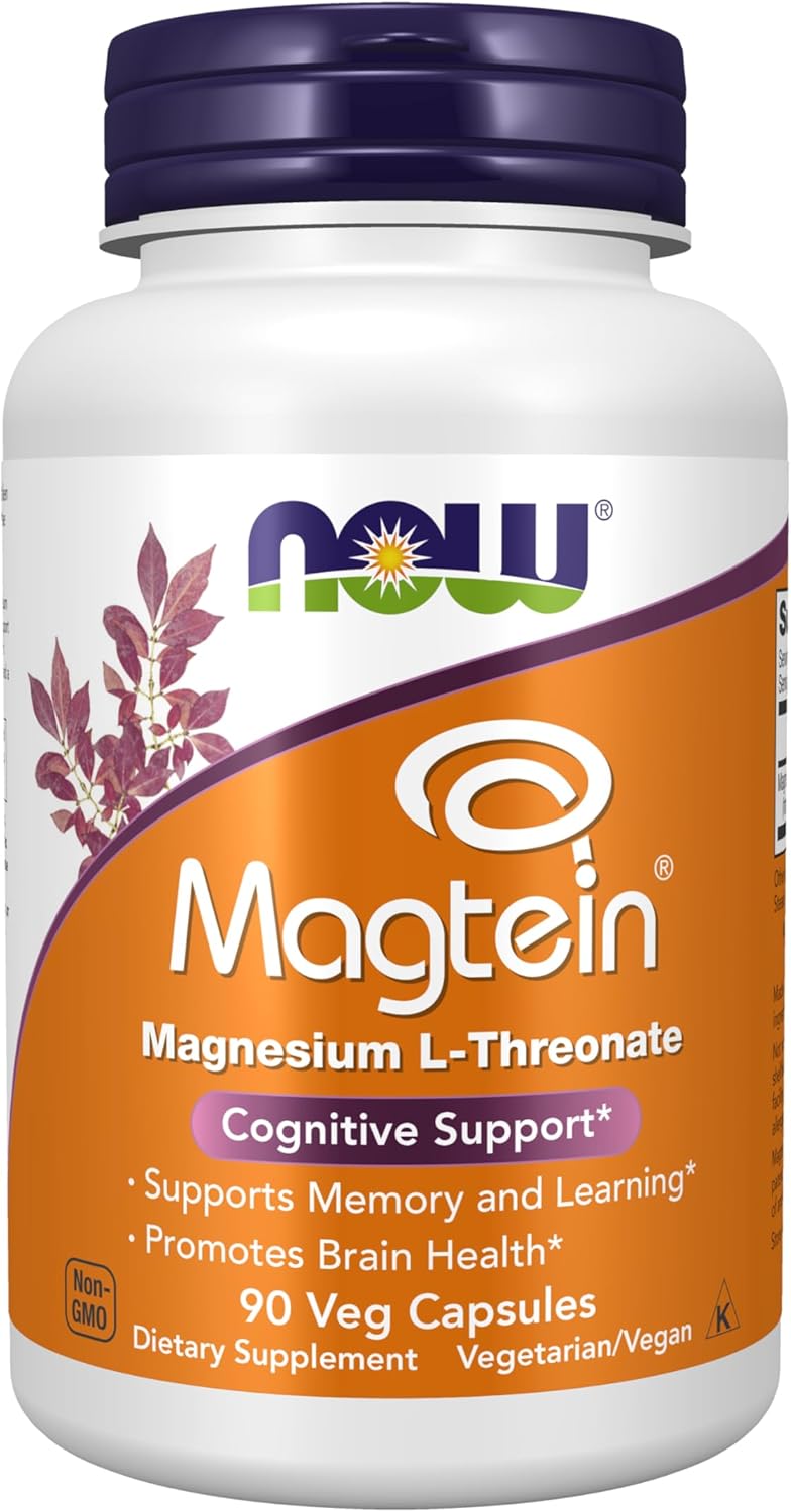 NOW Magtein Magnesium L-Threonate, 90 veg capsules