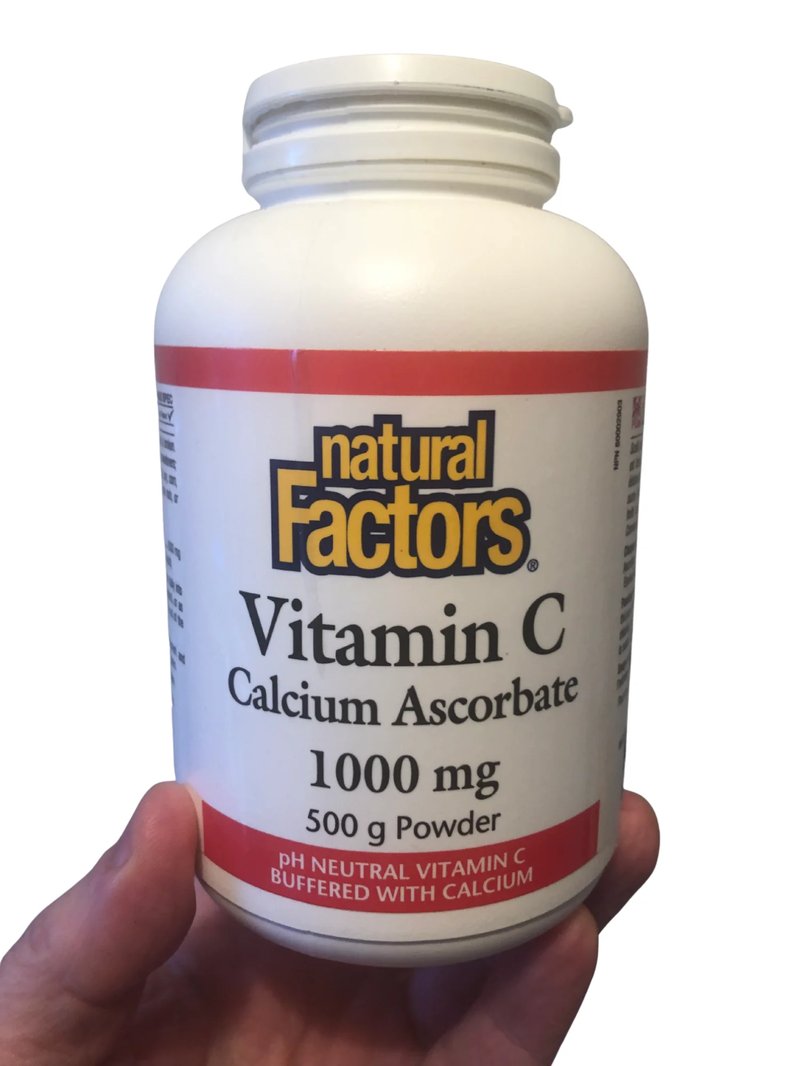 Natural Factors Vitamin C calcium ascorbate 1000 mg powder, pH neutral, buffered with calcium
